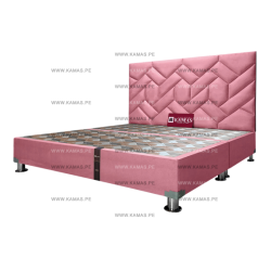 CAMA BOX TARIMA KING AMERICANO + CABECERA AEREA PISAC - ROSA