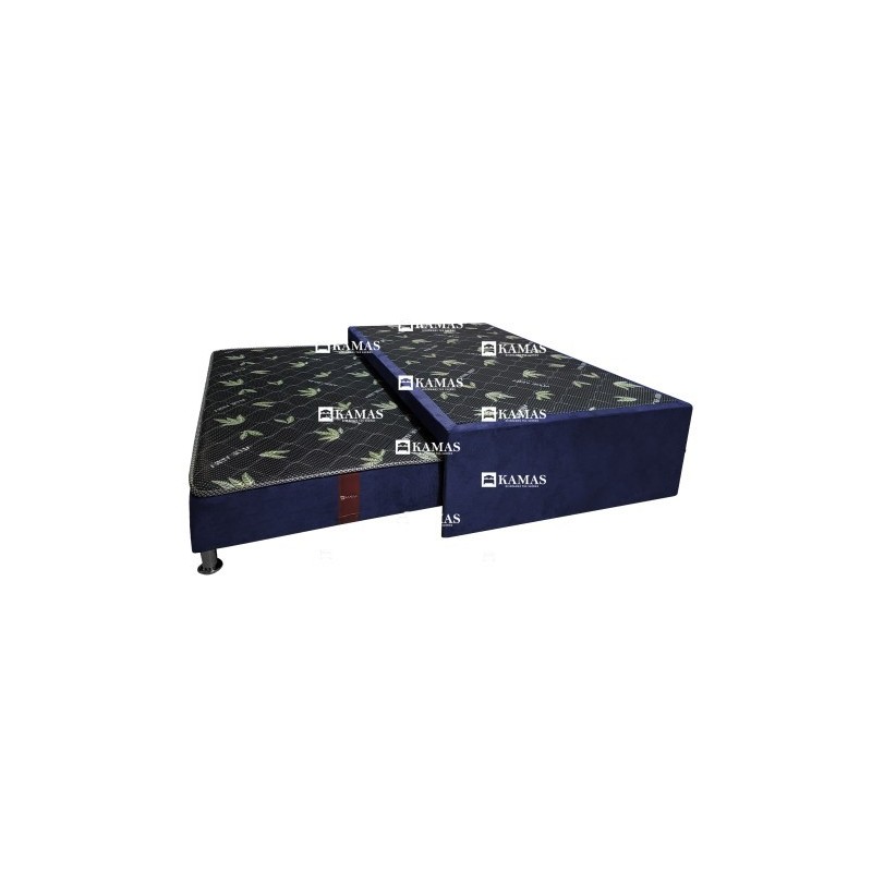 CAMA DIVAN 1.5 + COLCHON 1 PLAZA INCORPORADO AZUL | Homesleep.pe